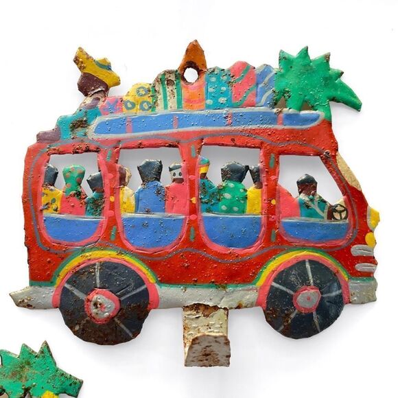 Haitian Metal Bus Hooks Wall Art - Picture 3 of 8